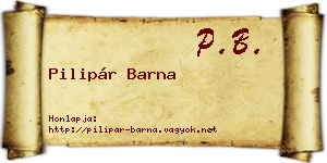 Pilipár Barna névjegykártya